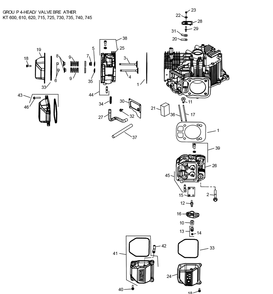 Kt735-3101 Cylinderhead And Breather Diagram and Parts List for KT735-3101  Cub Cadet Lawn Tractor